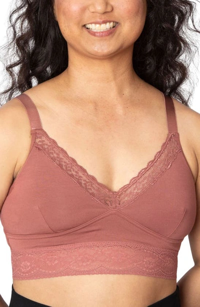Shop Anaono Post-surgery Delilah Lounge Pocketed Bralette In Dusty Rose