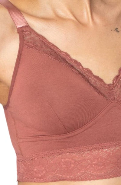 Shop Anaono Post-surgery Delilah Lounge Pocketed Bralette In Dusty Rose
