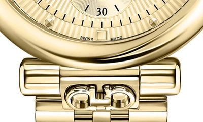 Shop Ferragamo Ora Chronograph Bracelet Watch, 40mm In Yellow Gold