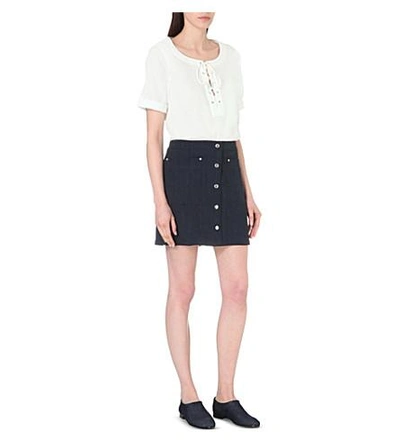 Shop Rag & Bone Lace-up Cotton Top In White