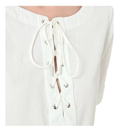 Shop Rag & Bone Lace-up Cotton Top In White