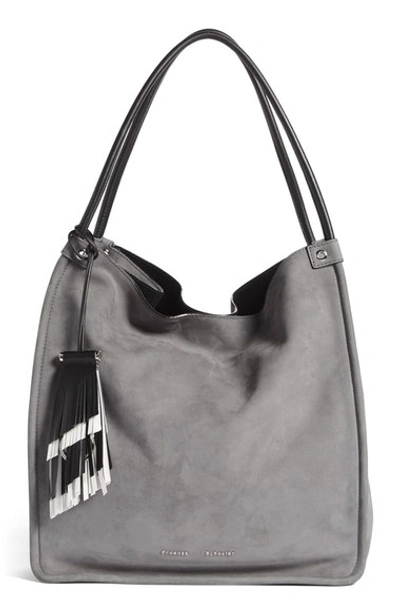 Proenza Schouler Medium Nubuck Leather Tote Bag, Heather Gray, Olive In Heather Grey