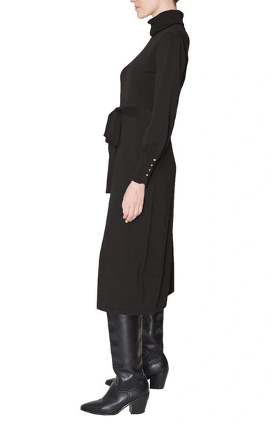 Shop Julia Jordan Turtleneck Long Sleeve Midi Dress In Black