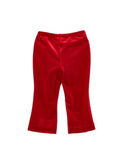 Monnalisa Warp-knit Chenille Jazz Pants In Ruby Red