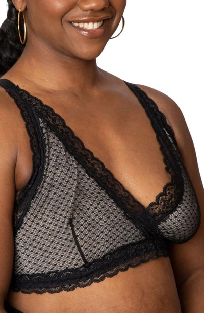 Shop Anaono Susan Post-surgery Pocketed Plunge Lace Bra In Black