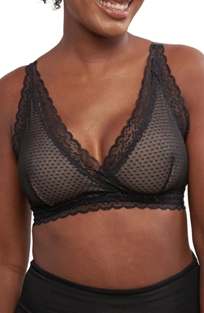 Shop Anaono Susan Post-surgery Pocketed Plunge Lace Bra In Black