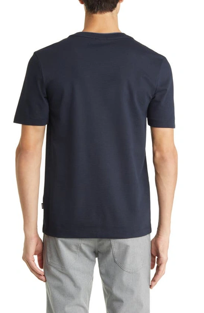 Shop Hugo Boss Tessler Pinstripe T-shirt In Dark Blue