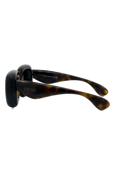 Shop Loewe Injected 41mm Square Sunglasses In Dark Havana / Smoke