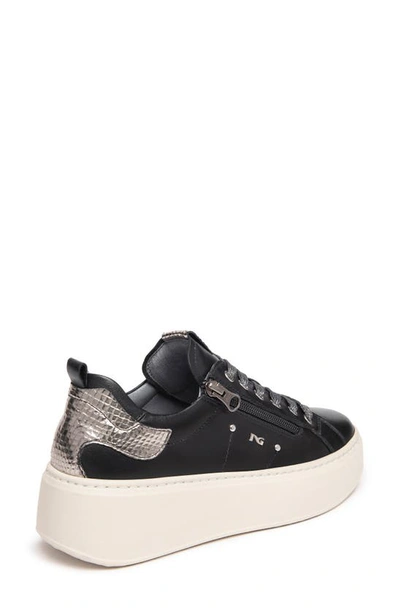 Shop Nerogiardini Platform Wedge Sneaker In Black