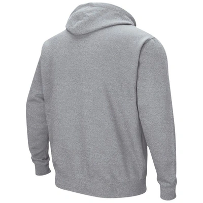 Colosseum Men's  Heathered Gray Rutgers Scarlet Knights Arch And Logo 3.0 Pullover Hoodie In Heather Gray