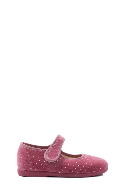 Shop Childrenchic Velvet Mary Jane Shoe In Pink