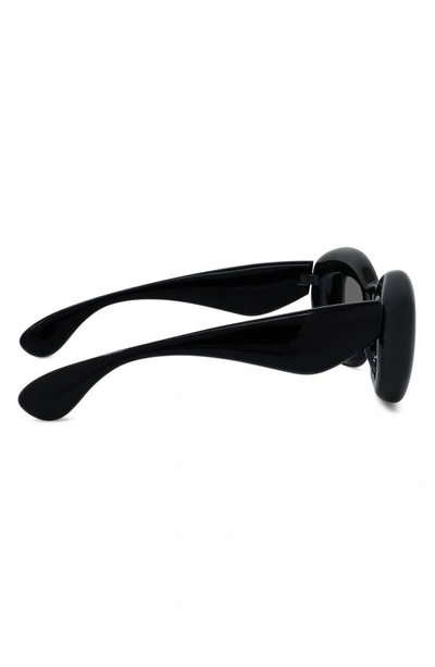 Shop Loewe Inflated 47mm Butterfly Sunglasses In Shiny Black / Smoke