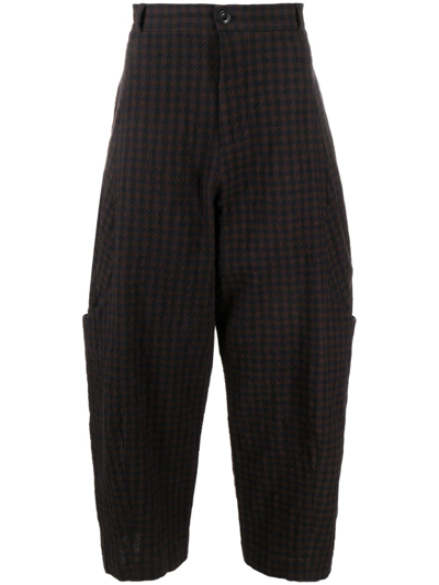 Shop Sage Nation Brown Malay Gingham Check-print Trousers