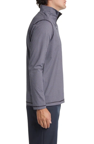 Bugatchi Ooohcotton® Print Quarter Zip Pullover In Turquoise
