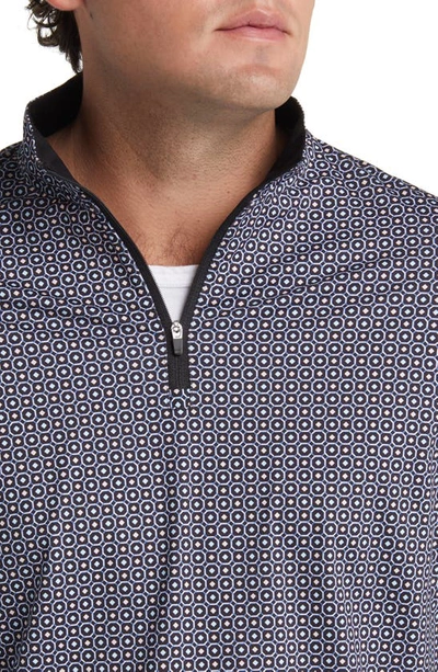 Bugatchi Ooohcotton® Print Quarter Zip Pullover In Turquoise