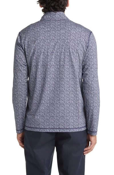 Bugatchi Ooohcotton® Print Quarter Zip Pullover In Navy