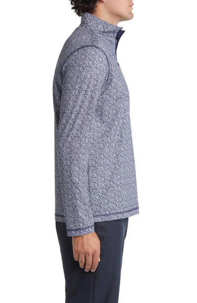 Bugatchi Ooohcotton® Print Quarter Zip Pullover In Navy