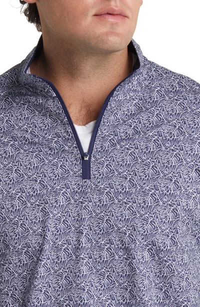 Bugatchi Ooohcotton® Print Quarter Zip Pullover In Navy