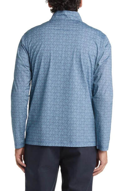 Bugatchi Ooohcotton® Print Quarter Zip Pullover In Peacock