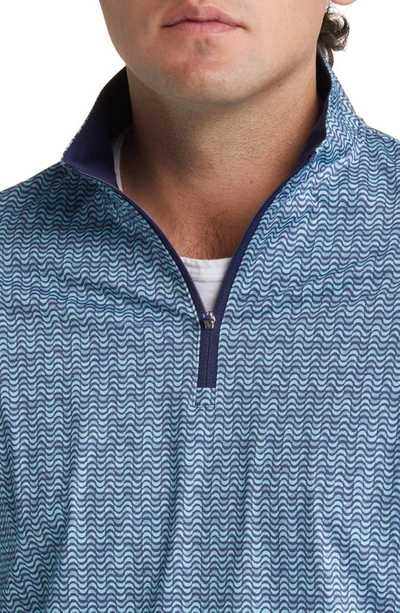 Bugatchi Ooohcotton® Print Quarter Zip Pullover In Peacock