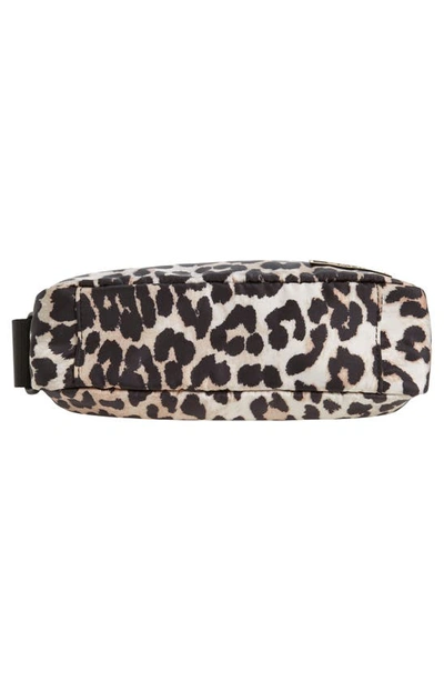 Shop Ganni Recycled Polyester Shoulder Bag In Leopard