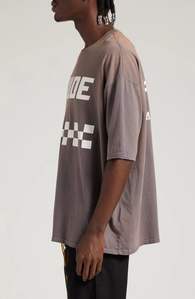 Shop Rhude Off Road Graphic T-shirt In Vintage Grey