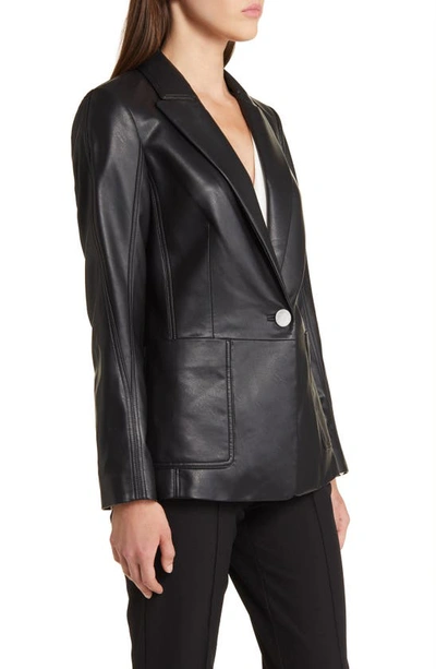 Kobi Halperin Benji Single-button Faux-leather Jacket In Black