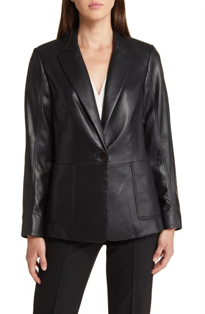 Kobi Halperin Benji Single-button Faux-leather Jacket In Black