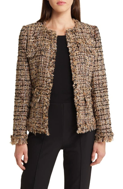 Shop Kobi Halperin Lisa Bouclé Tweed Jacket In Gold