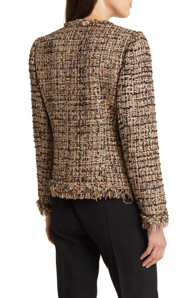 Kobi Halperin Lisa Chain-trim Fringe Tweed Jacket In Gold