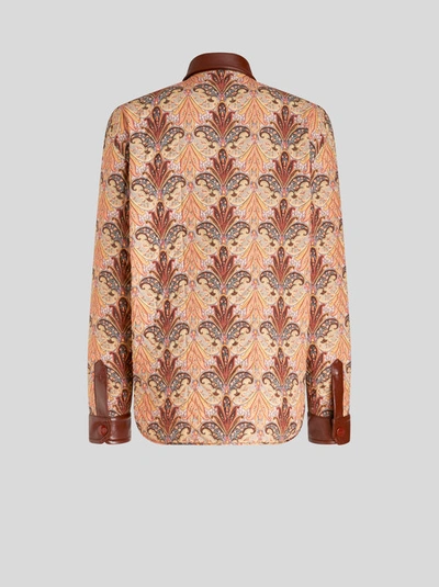Shop Etro Quilted Shirt With Paisley Design In Brown
