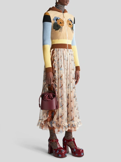 Etro Small Saturno Bag In Burgundy
