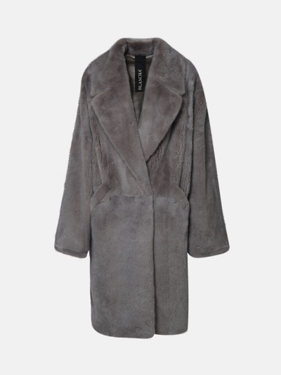 Shop Blancha Long Gray Mink Fur In Grey