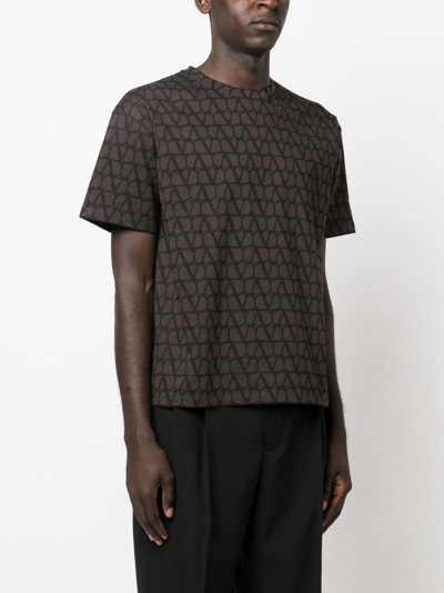 Shop Valentino Toile Iconographe Print T-shirt In Brown
