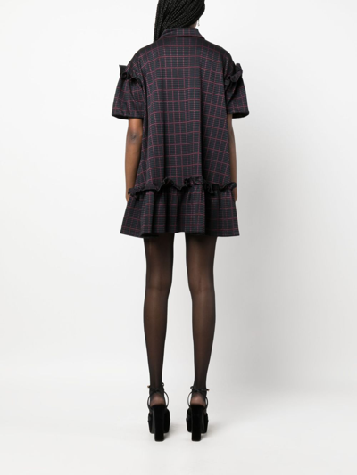 Shop Viktor & Rolf Plaid-check A-line Minidress In Black