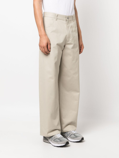 Shop There Was One Wide-leg Gabardine Trousers In Neutrals