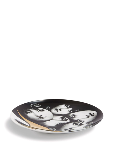 Shop Fornasetti Variazioni N.104 Wall Plate In Black