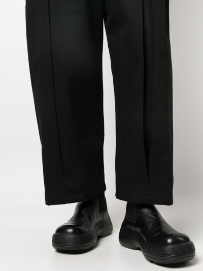 Shop Sage Nation Box-pleat Wide-leg Trousers In Black