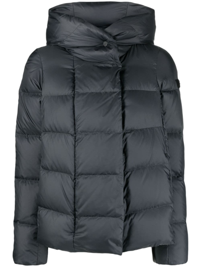 Shop Peuterey Long-sleeve Down Puffer Jacket In Black