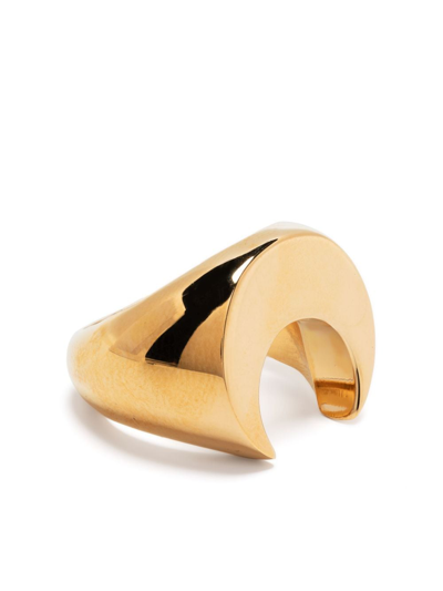 Shop Marine Serre Regenerated Moon-shape Ring In Gold