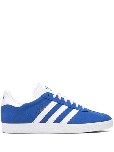 Shop Adidas Originals Gazelle "blue/cloud White/gold Metallic" Sneakers