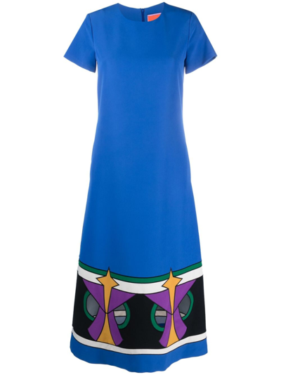 Shop La Doublej Super Swing T-shirt Dress In Blue
