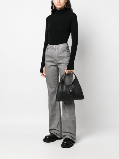 Shop Orciani Vita Soft Leather Shoulder Bag In Black