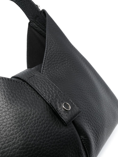 Shop Orciani Vita Soft Leather Shoulder Bag In Black