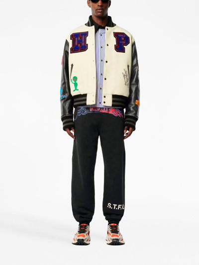 Shop Heron Preston Varsity-patches Bomber Jacket In Neutrals