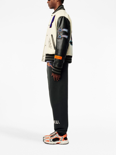 Heron Preston Preston Multi-patch Varsity Jacket In Neutrals