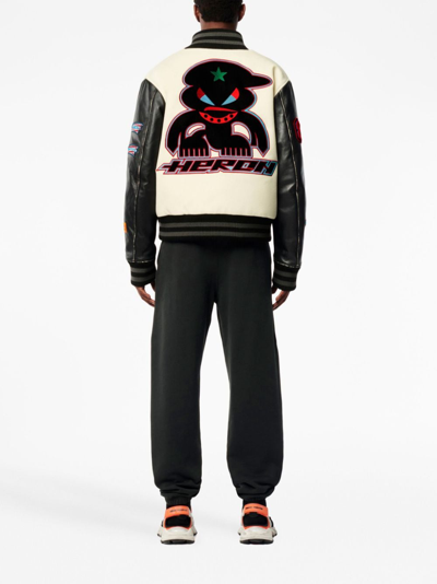 Heron Preston Preston Multi-patch Varsity Jacket In Neutrals
