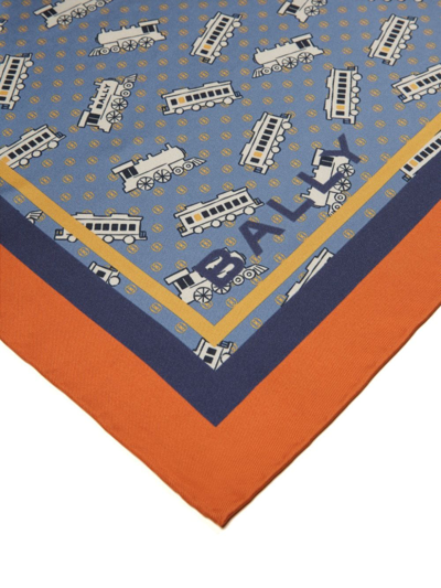 Bally Graphic-print Silk Scarf In Blue