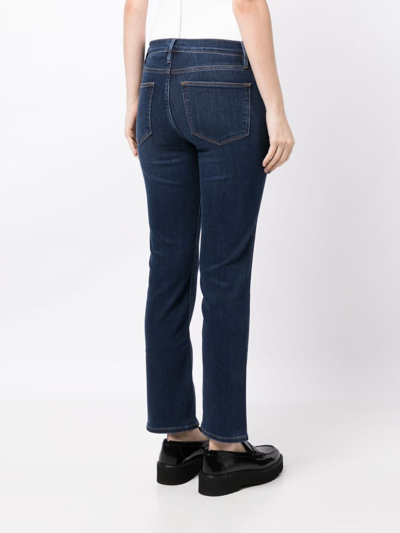 Shop Frame Straight-leg Cropped Jeans In Blue