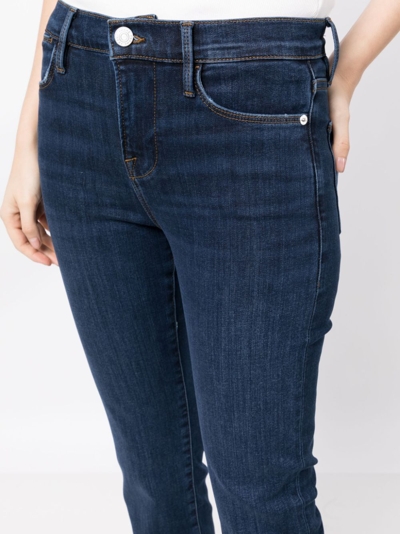 Shop Frame Straight-leg Cropped Jeans In Blue